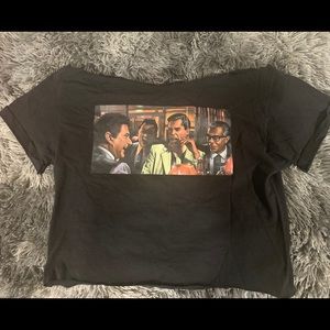 LAST CHANCE! Off the Shoulder Graphic Tee Crop Top